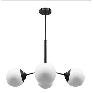 Hunter Matte Black Four Light Chandelier‎ from the Hepburn Collection